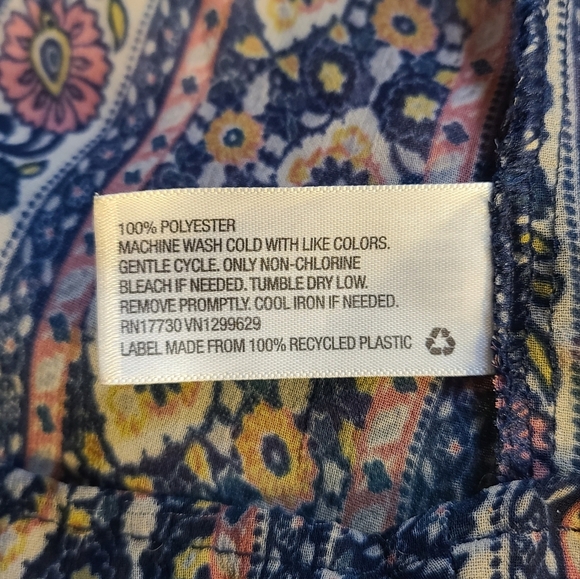 Xhilaration Blue Cream Sundress/Maxi dress with Flutter Sleeves - Picture 4 of 11